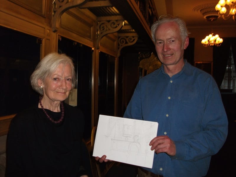 Hugh Buchanan and the winner of the best sketch of the evening