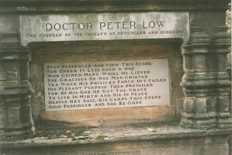Tomb of Peter Lowe in the grounds of Glasgow Cathedral (RCPSG 1/12/9/4)