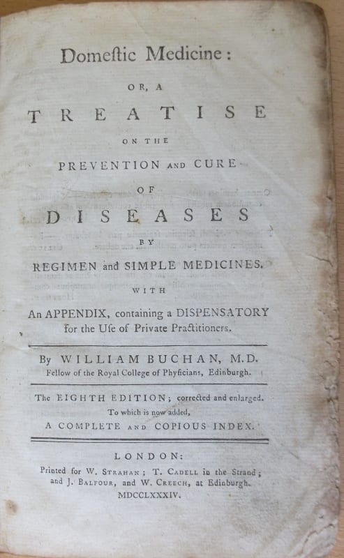 Title page of Buchan's Domestic Medicine