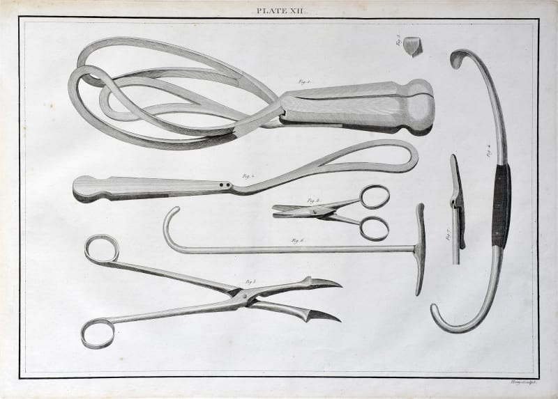 Illustration from Instruments Used in the Practice of Surgery by J.H. Savigny, London 1798
