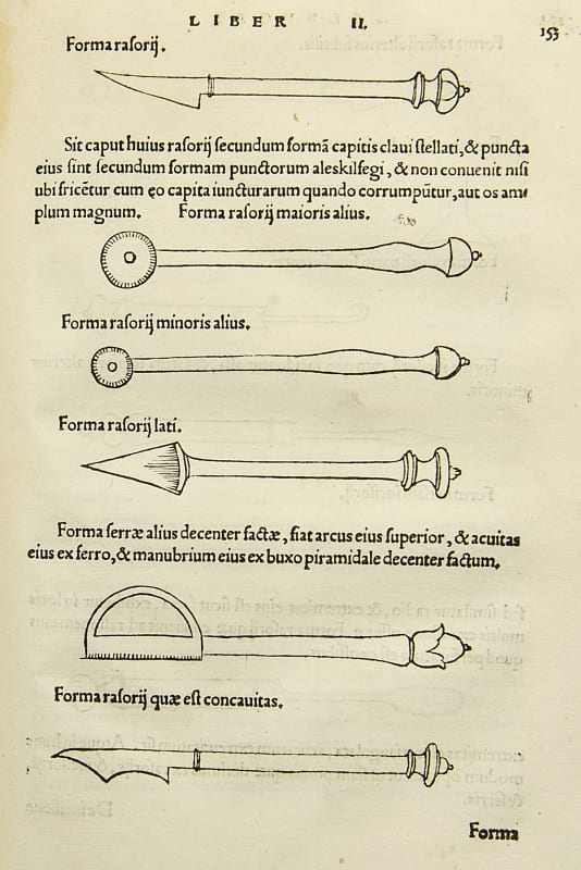 Surgical instruments from Albucasis' Treatise on Surgery