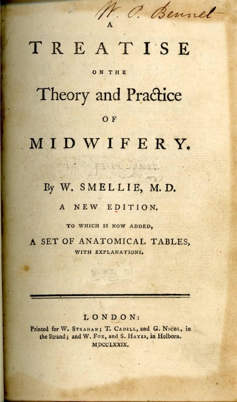 Title page of Theory on The Practice of Midwifery by William Smellie