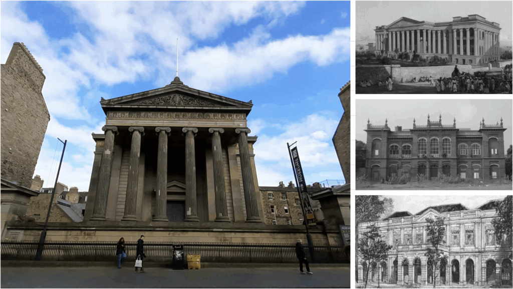 Four grand buildings representing four medical colleges